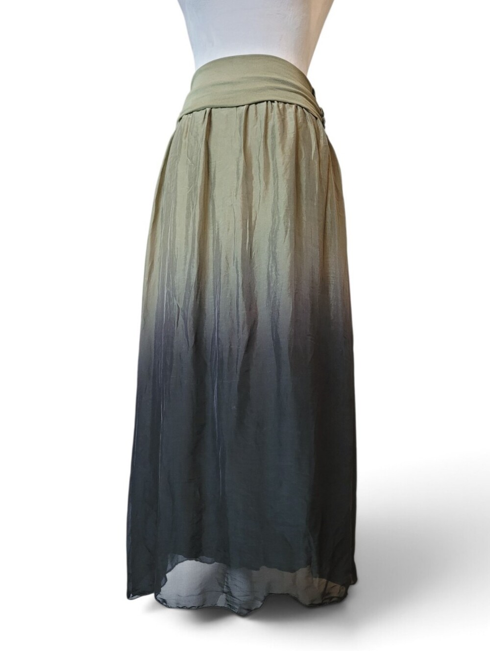 Made In Italy Silk Blend Ombre Convertible Maxi Skirt / Strapless Dress Small